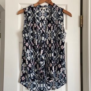 Pink Rose Ikat Wrap Tank Top